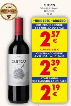 CashDiplo Eurico - vino tinto joven d.o. toro oferta