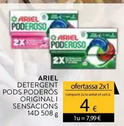 Plusfresc ariel detergent pods poderós original i sensacions oferta