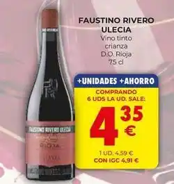 CashDiplo Faustino rivero - vino tinto crianza d.o. rioja oferta