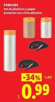 Ocine Parkside - set de plasticos y papel protector con cinta adhesiva oferta