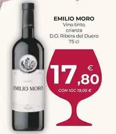 CashDiplo Emilio moro - vino tinto crianza d.o. ribera del duero oferta