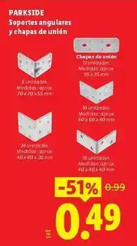 Ocine Parkside - soportes angulares y chapas de union oferta
