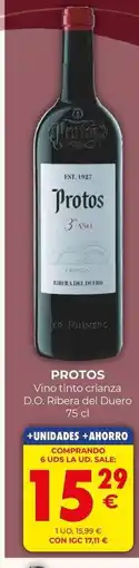 CashDiplo Protos - vino tinto crianza d.o. ribera del duero oferta