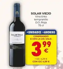 CashDiplo Solar viejo - vino tinto tempranillo d.o. rioja oferta