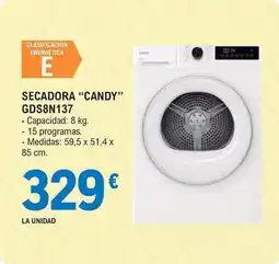 E.Leclerc Candy - secadora gds8n137 oferta