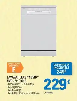 E.Leclerc Nevir - lavavajillas nvrl-lv1000-b oferta