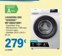 E.Leclerc Hisense - lavadora 8kg wf 1q8041bw1 oferta