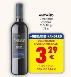 CashDiplo De antaño - vino tinto crianza d.o. rioja oferta