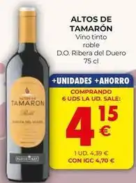 CashDiplo Altos de tamarón - vino tinto roble d.o. ribera del duero oferta