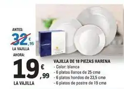 E.Leclerc Vajilla de 18 piezas harena oferta