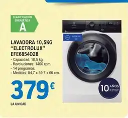 E.Leclerc Electrolux - lavadora 10.5kg efec6805402b oferta