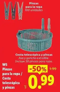 Ocine W5 - pinzas para la ropa/ cesta telescópica y pinzas oferta