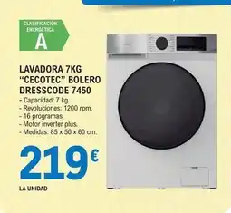 E.Leclerc Cecotec - lavadora 7kg bolero dresscope 7450 oferta