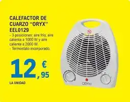 E.Leclerc Aire - calefactor de cuarzo oryx oferta