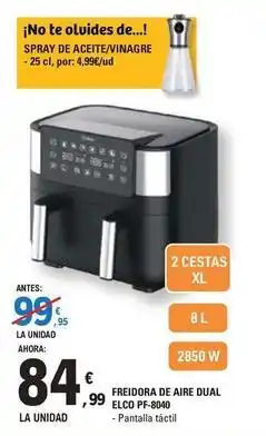 E.Leclerc Aire - freidora de dual elco pt-840 oferta