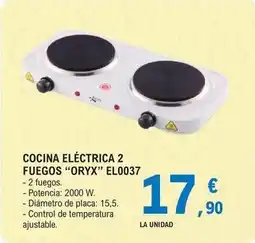 E.Leclerc Control - cocina eléctrica 2 fuegos el0037 oferta