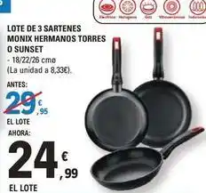 E.Leclerc Monix - lote de 3 sartenes oferta