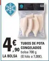 E.Leclerc Tubos de pota congelados oferta