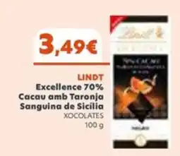 Plusfresc lindt excellence 70% cacao amb taronja sanguina de sicilia oferta