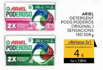 Ariel detergent pods poderós original i sensacions