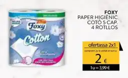 Plusfresc Foxy paper higiènic cotó 5 cap. oferta