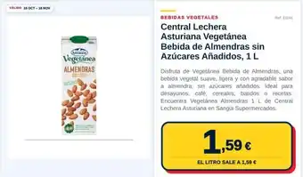 Central lechera asturiana - asturiana vegetal bebida de almendras sin azucares anadidos