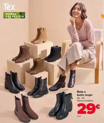 Tex bota o botín mujer