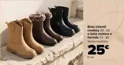 Carrefour Bota infantil cowboy o bota motera o forrada oferta