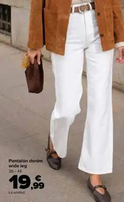 Carrefour Pantalón denim wide leg oferta