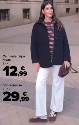 Carrefour Camiseta felpa rayas oferta