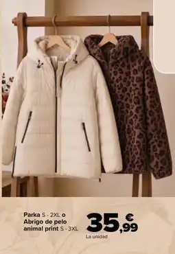 Carrefour Parka o Abrigo de pelo animal print oferta