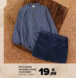 Carrefour viyela bebé bermuda y body oferta
