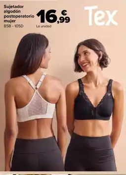 Carrefour Tex sujetador algodón postoperatorio mujer oferta