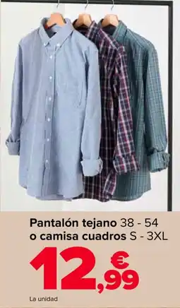 Carrefour Pantalón tejano o camisa cuadros oferta