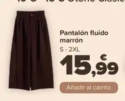 Carrefour Pantalón fluido marrón oferta