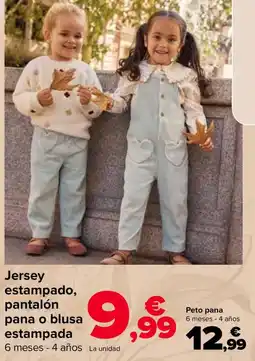 Carrefour Jersey estampado, pantalón pana o blusa estampada oferta