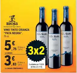 E.Leclerc Pata Negra vino tinto crianza oferta