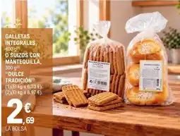E.Leclerc Dulce Tradición galletas integrales o suizos con mantequilla oferta