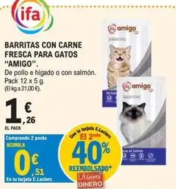 E.Leclerc ifa barritas con carne fresca para gatos amigo oferta