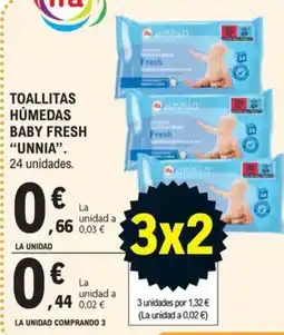 E.Leclerc Unnia toallitas húmedas baby fresh oferta