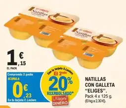 E.Leclerc Eligés natillas con galleta oferta
