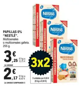 E.Leclerc Nestlé papillas 0% multicereales galleta oferta