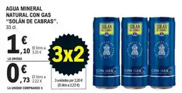 E.Leclerc Solán de Cabras agua mineral natural con gas oferta