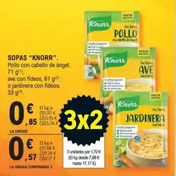 E.Leclerc Knorr sopas pollo con cabello de ángel oferta