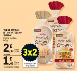 E.Leclerc Bimbo pan de burger estilo artesano oferta