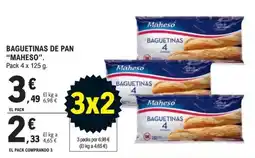 E.Leclerc Maheso baguetinas de pan oferta