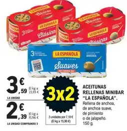 E.Leclerc La española aceitunas rellenas minibar oferta
