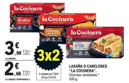 E.Leclerc la Cocinera lasaña o canelones oferta