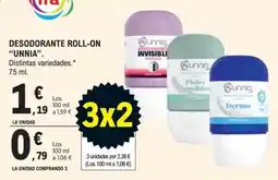 E.Leclerc Unnia desodorante roll-on oferta