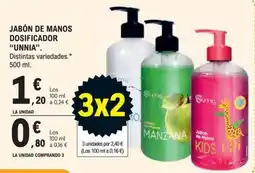 E.Leclerc Unnia jabón de manos dosificador oferta